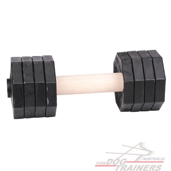 Wooden Dog Dumbbell with Plastic Weight Plates
