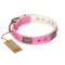 "Frenzy Candy" FDT Artisan Decorated Pink Leather dog Collar