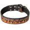 Adjustable Designer Painted Leather Dog Collar