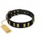 "Glorious Night" FDT Artisan Decorated Black Leather dog Collar