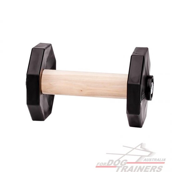 Dog Training Dumbbell made of Wood with Removable Weight Plates - 1.4 lbs (650 g)