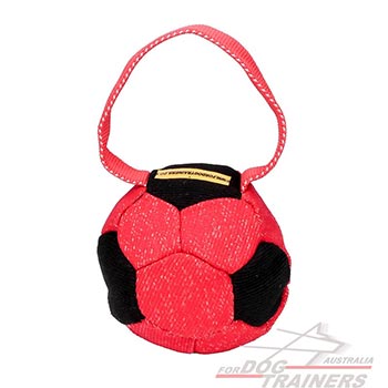 French Linen Dog Bite Tug Made in Soccer Ball Design