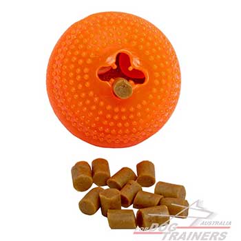 Special rubber ball for treat dispensing