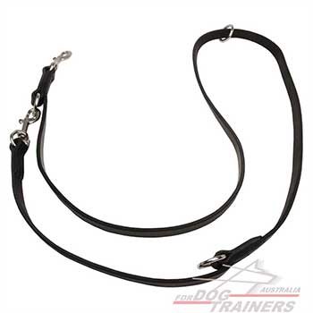 Leather dog leash 4/5 inch (20 mm) wide for walking and training