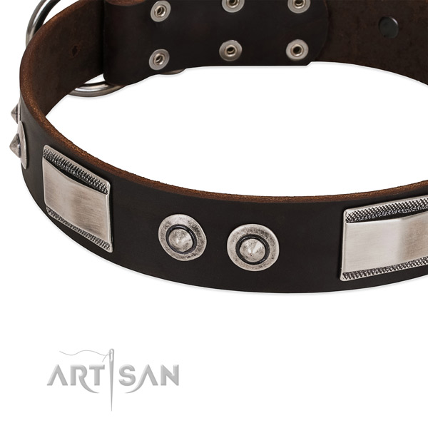 Exquisite full grain genuine leather collar for your pet