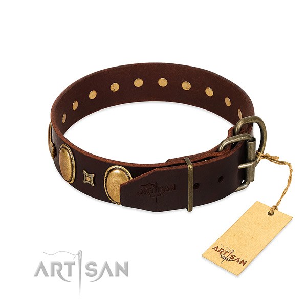 Durable leather collar created for your pet