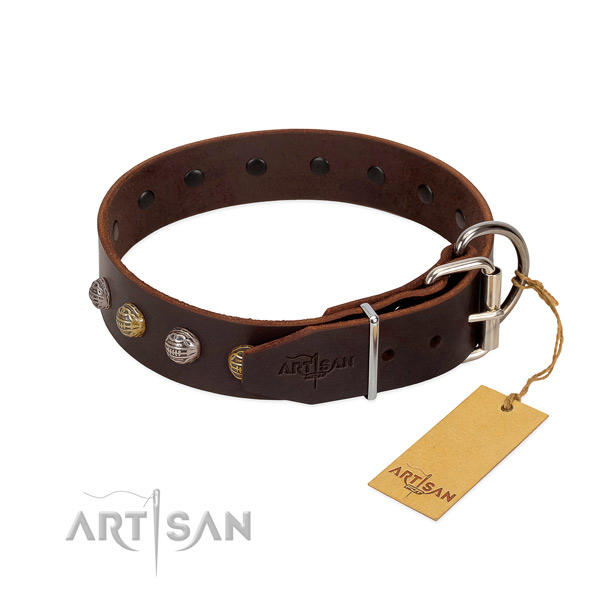 Easy wearing high quality leather dog collar
