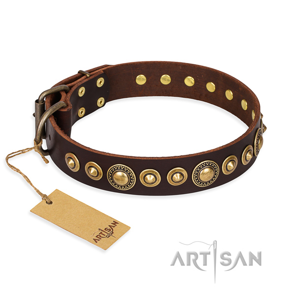Reliable full grain leather collar crafted for your canine