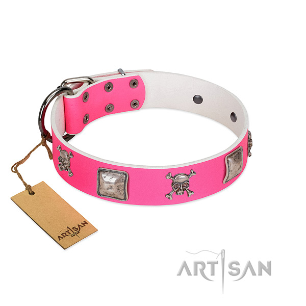 Perfect fit full grain natural leather collar for your lovely canine