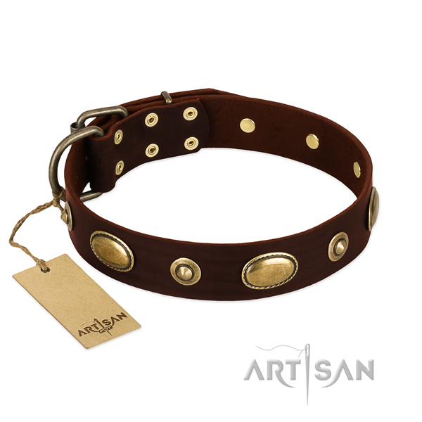 Handcrafted natural leather collar for your pet