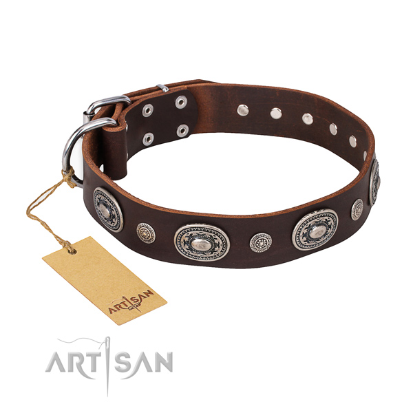 Top notch full grain genuine leather collar created for your dog