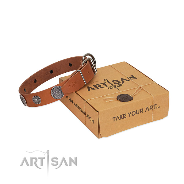 Awesome dog collar of full grain genuine leather